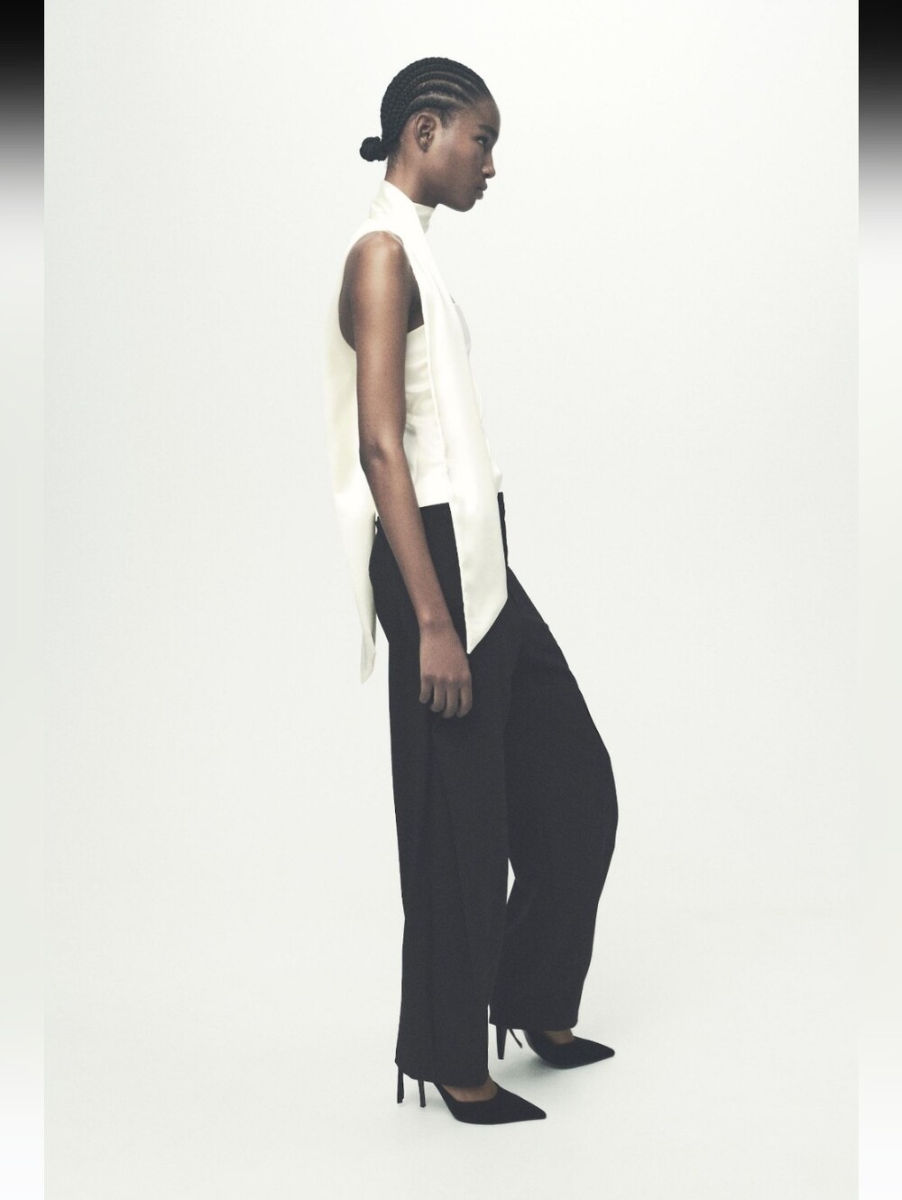 ZARA Wrap Leg Black Pants Trousers Tailored